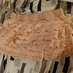 Pink Peachy Skirt with Built In Shorts